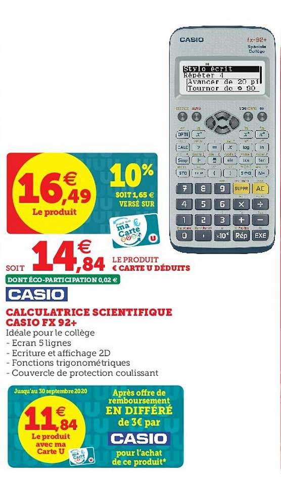 Calculatrice Scientifique Casio Fx 92+