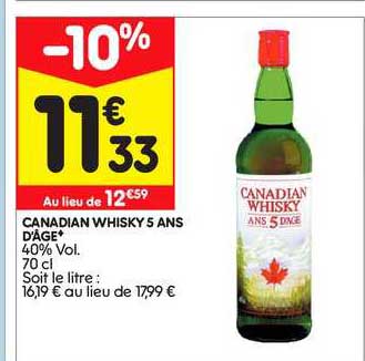 canadian whisky 5 ans d'âge