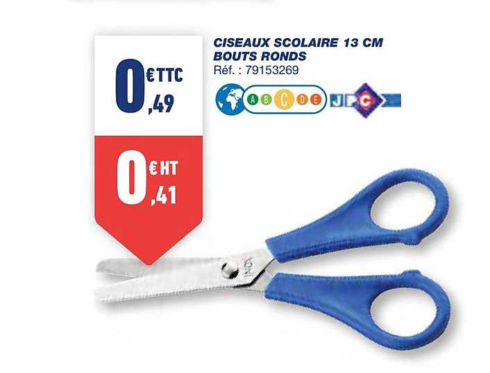 ciseaux scolaire 13 cm bouts ronds