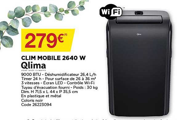 clim mobile 2640 w qlima