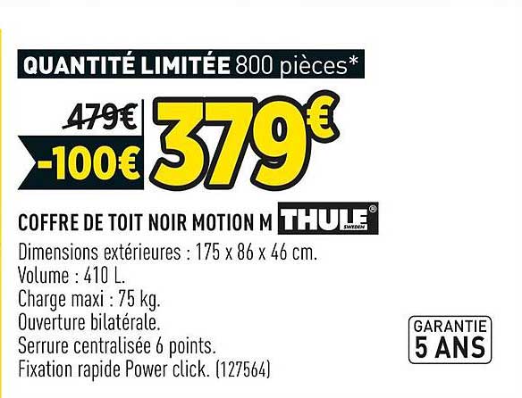 coffre de toit noir motion m thule