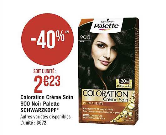 Coloration Crème Soin 900 Noir Palette Schwarzkopf