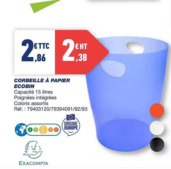 Corbeille à Papier Ecobin Exacompta