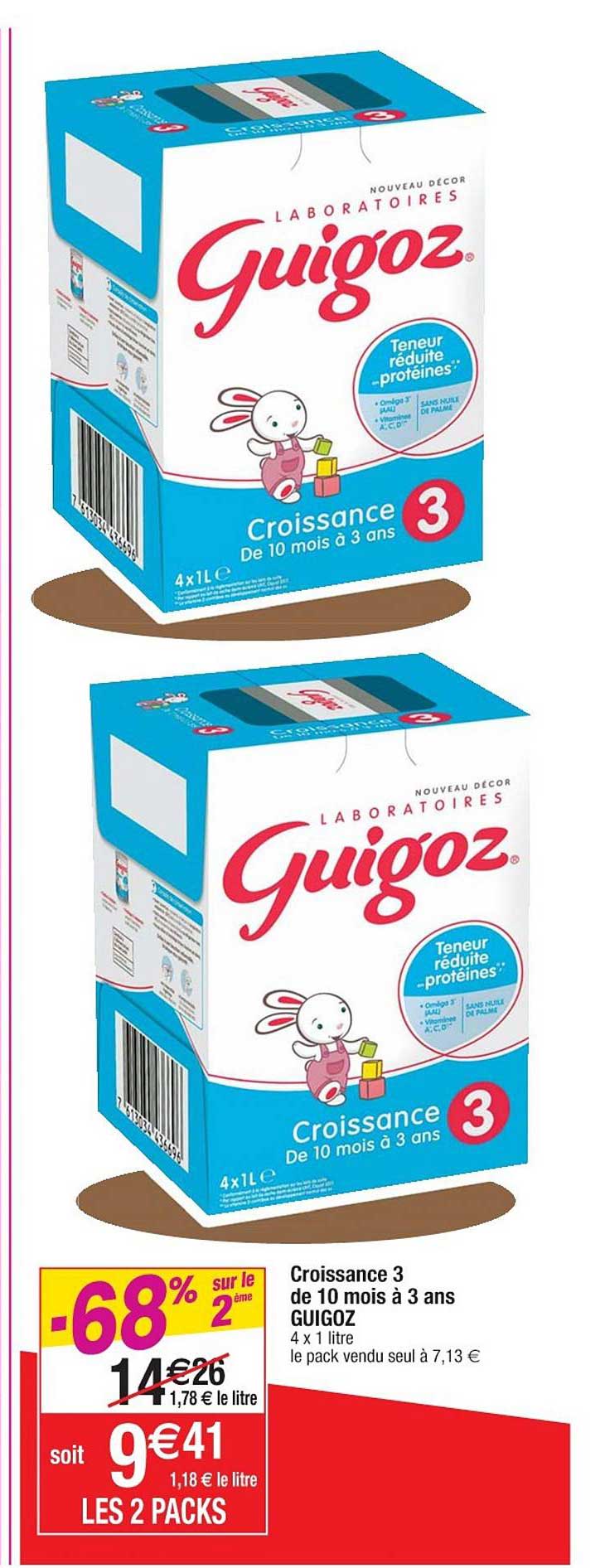 croissance 3 de 10 mois à 3 ans guigoz -68% sur le 2ème