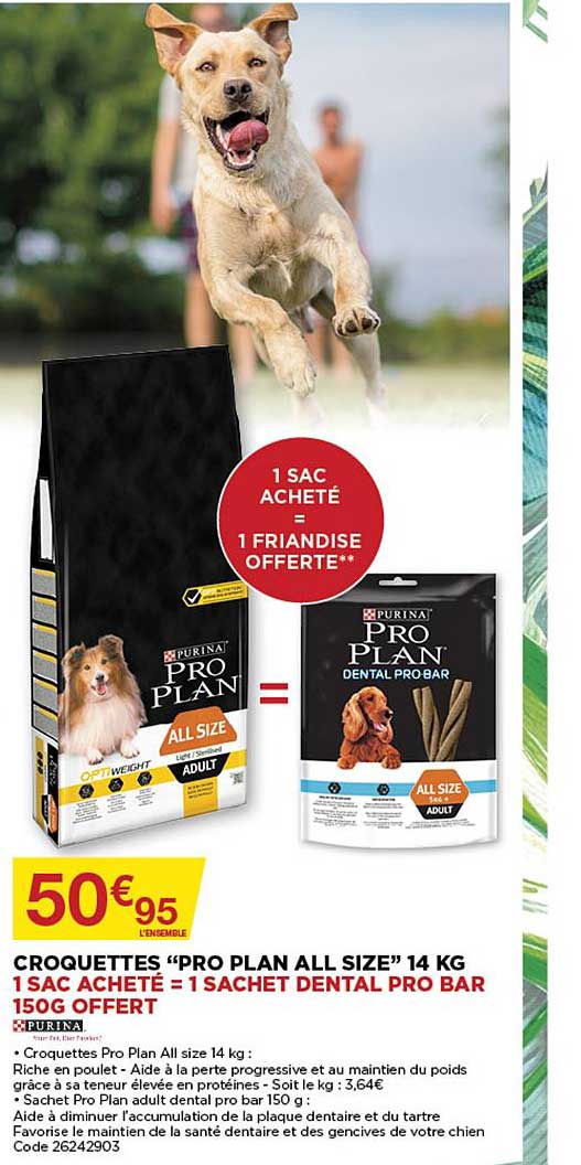 croquette prol plan all size 14 kg purina