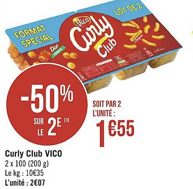 Curly Club Vico -50% Sur Le 2e
