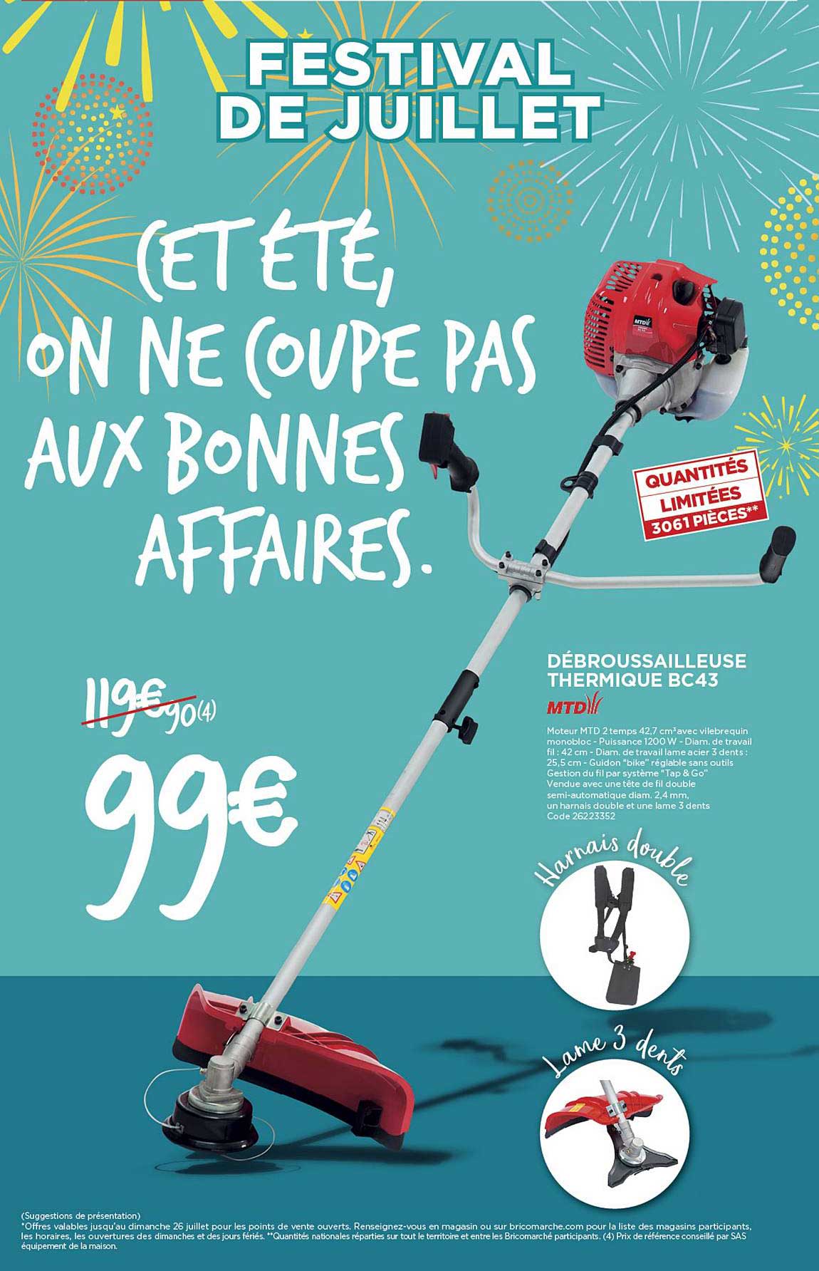 débroussailleuse thermique bc43 mtd