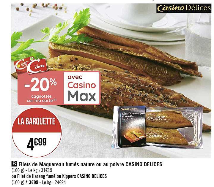 Filets De Maquereau Fumés Nature Ou Au Poivre Casino Délices