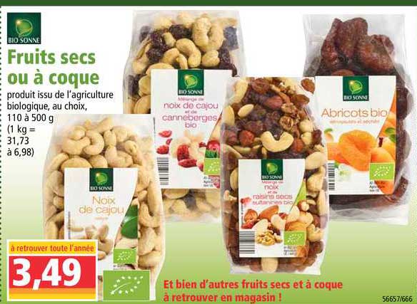 fruits secs ou à coque bio sonne