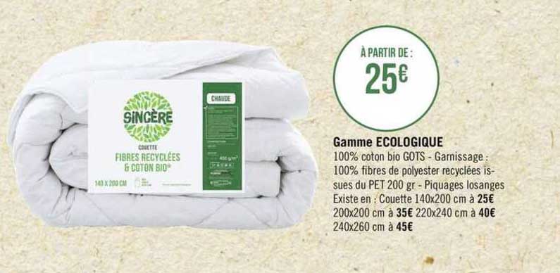 Gamme écologique Sincère