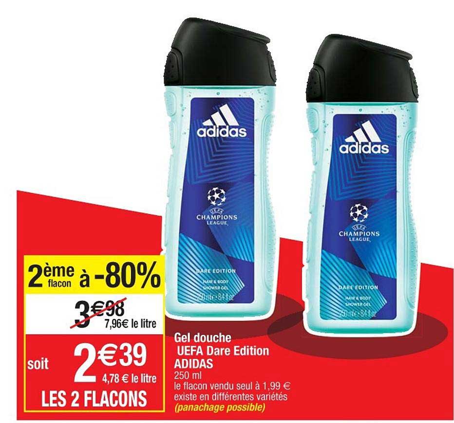 gel douche uefa dare edition adidas 2ème flacon à -80%