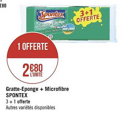 gratte eponge + microfibre spontex