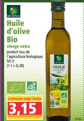 huile d'olive bio bio sonne