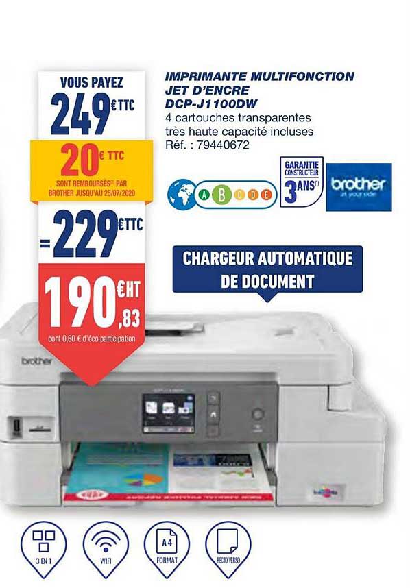 imprimante multifonction jet d'encre dcp j1100dw brother