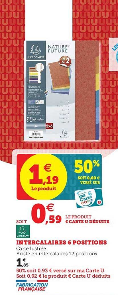 Intercalaires 6 Position Exacompta