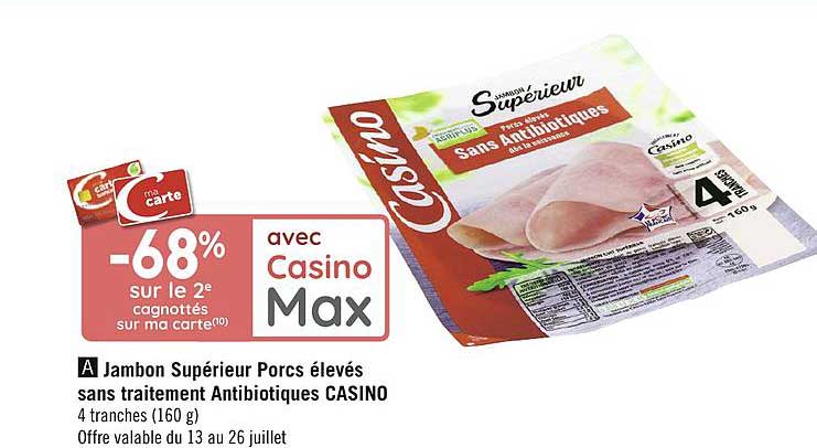 jambon supérieur porcs élevés sans traitement antibiotiques casino