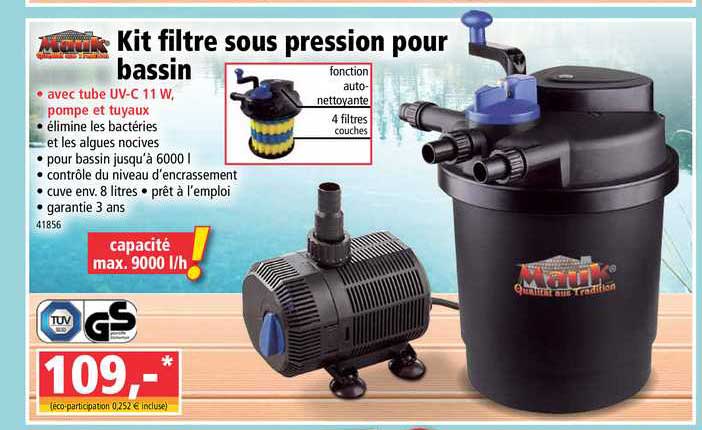 kit filtre sous pression pour bassin mauk