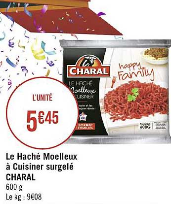 le haché moelleux à cuisiner surgelé charal