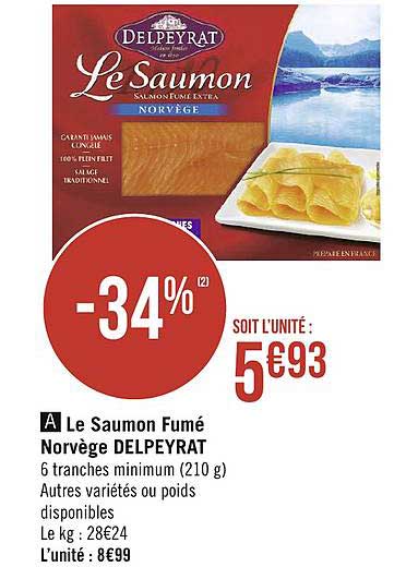 Le Saumon Fumé Norvège Delpeyrat