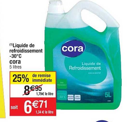 liquide de refroidissement moins 30°c cora 25% de remise immédiate
