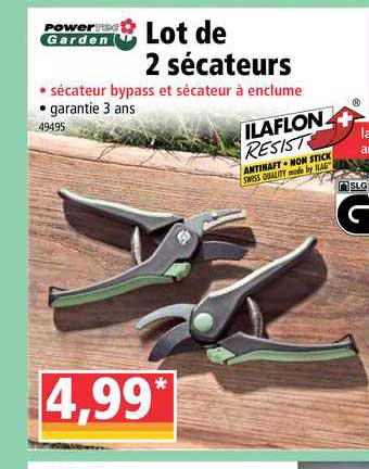 Lot De 2 Sécateurs Powertec Garden