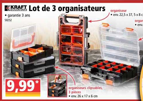 lot de 3 organisateurs kraft werkzeuge