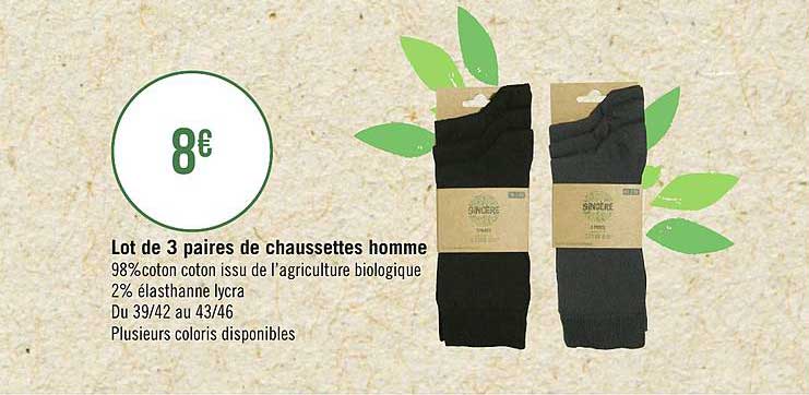 Lot De 3 Paires De Chaussettes Homme