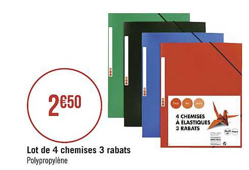 Lot De 4 Chemises 3 Rabats