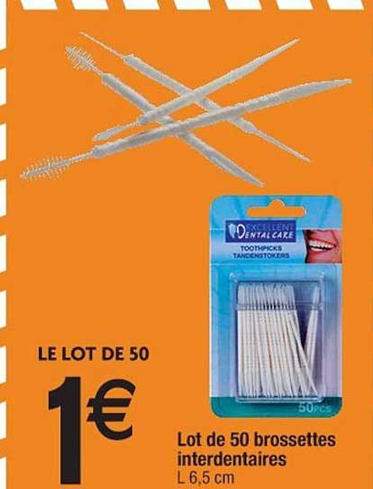 lot de 50 brossettes interdentaires