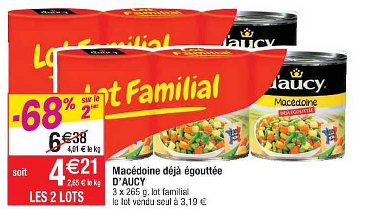 Macédoine Déjà égouttée D'aucy -68% Sur Le 2ème