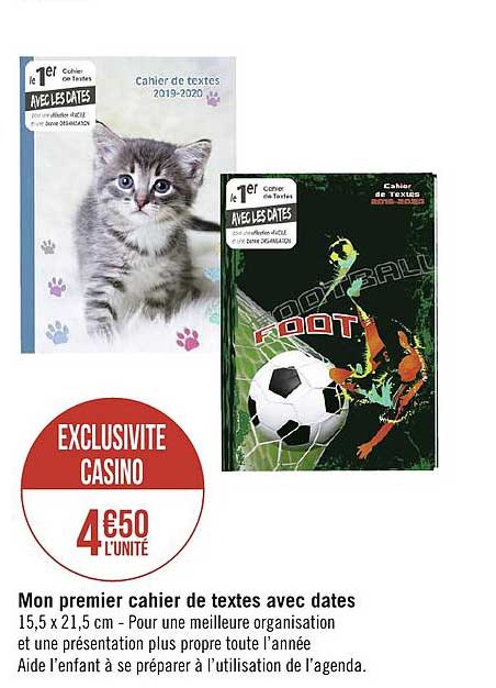 mon premier cahier de textes avec dates