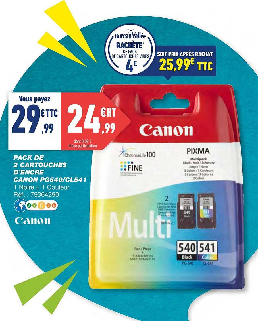Pack De 2 Cartouches D'encre Canon Pg540 Cl541
