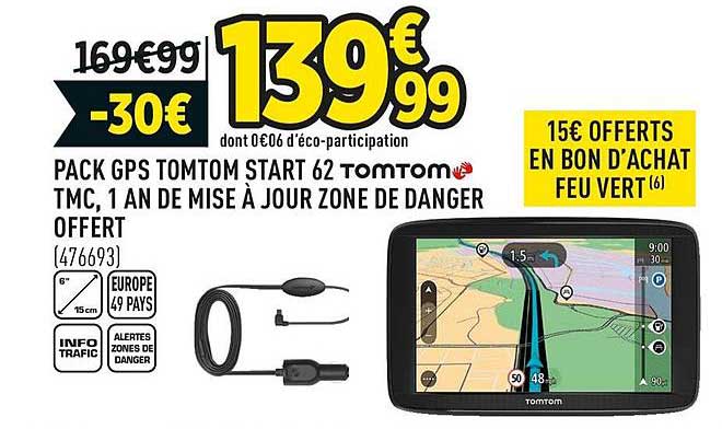 pack gps tomtom start 62