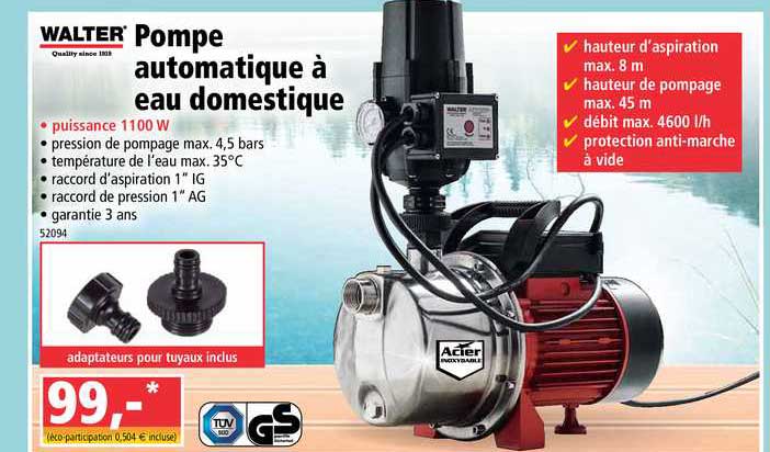 pompe automatique à eau domestique walter