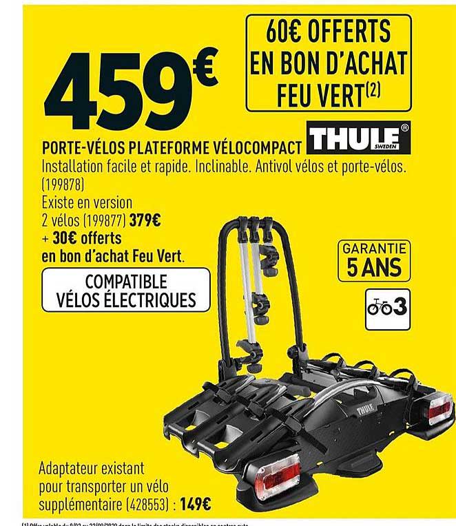 porte vélos plateforme vélocompact thule