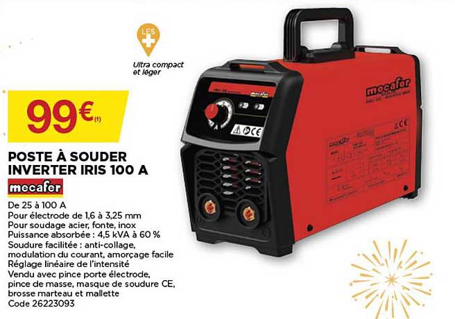 poste à souder inverter iris 100 a mecafer