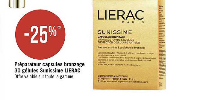 préparateur capsules bronzage 30 gélules sunissime lierac