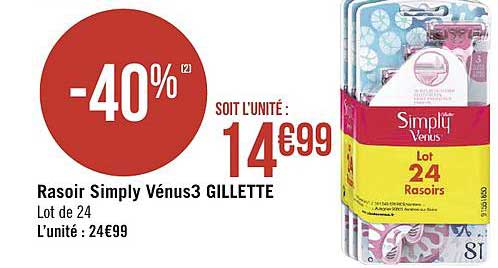rasoir simply vénus3 gillette