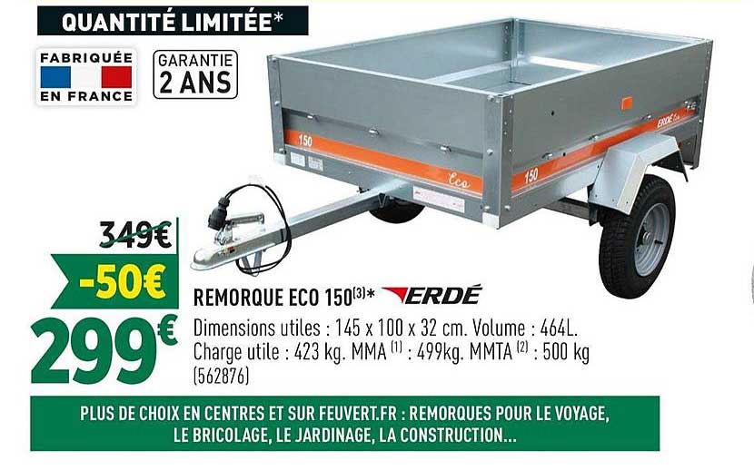 Remorque Eco 150 Erdé