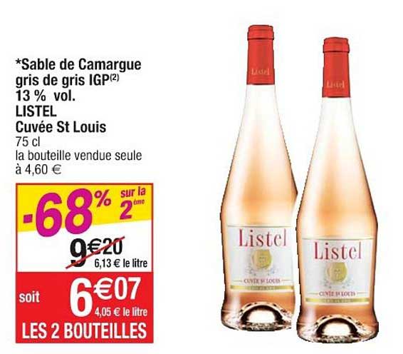 sables de camargue gris de gris igp 13% vol. listel cuvée st louis