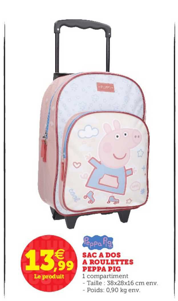 sac à dos à roulettes peppa pig