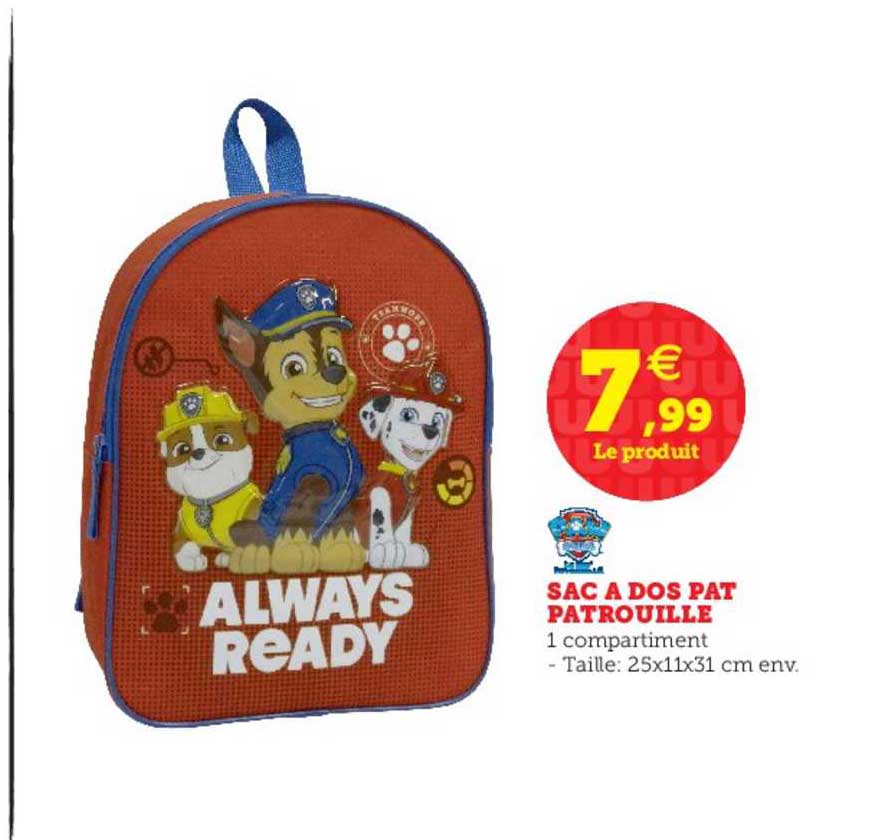 sac à dos pat patrouille