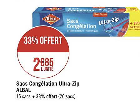 Sacs Congélation Ultra Zip