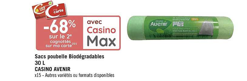 sacs poubelle biodégradables 30 l casino avenir