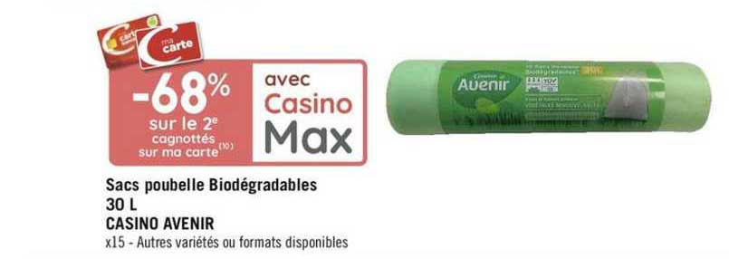 Sacs Poubelle Biodégradables 30 L Casino Avenir