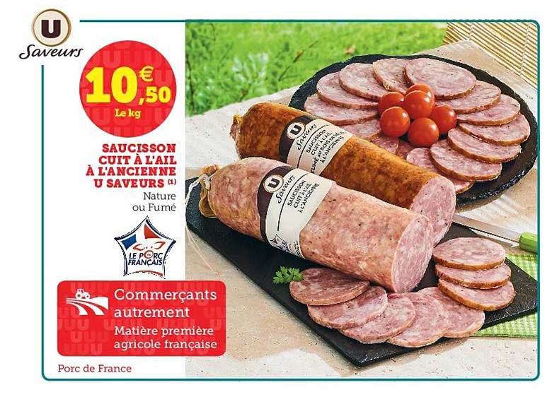 Saucisson Cuit à L'ail à L'ancienne U Saveurs