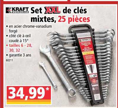 set xxl de clés mixtes kraft werkzeuge
