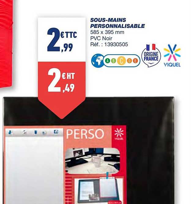 sous mains personnalisable viquel