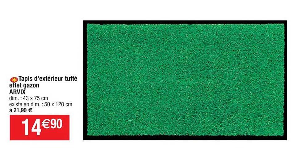 tapis d'extérieur tufté effet gazon arvix