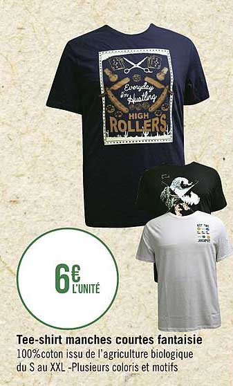 tee shirt manches courtes fantaisie